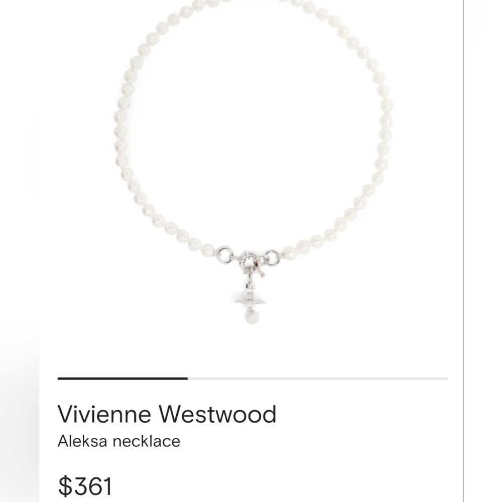 Vivienne Westwood Elegant Silver Pearl Necklace - Picture 10 of 12